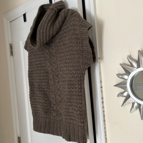 TATUM LADIES BROWN GRAY WOOL COWL NECK RENTRA SWEATER-L - Picture 5 of 10